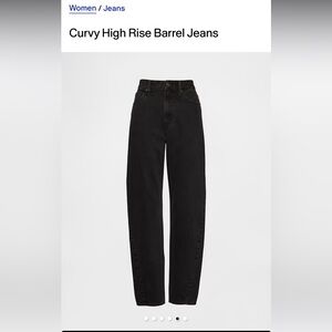 GAP Black Curvy High Rise Barrel Jeans - 29T